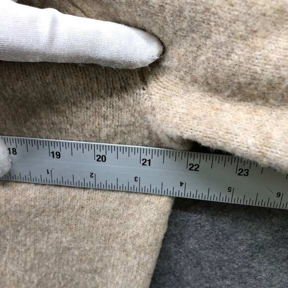 Uniqlo Souffle Yarn Cardigan Womens S Beige Sweater V-Neck Button Front - Picture 10 of 11